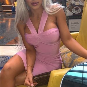 MARCIANO BANDAGE PINK DRESS